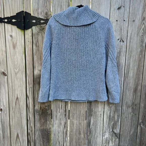 TALBOTS Marled Ribbed Cable Knit Cowl Turtleneck Women’s Medium - Picture 10 of 11